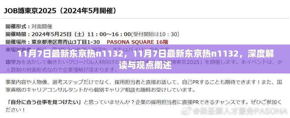 11月7日最新东京热n1132,11月7日最新东京热n1132,深度解读与观点阐述