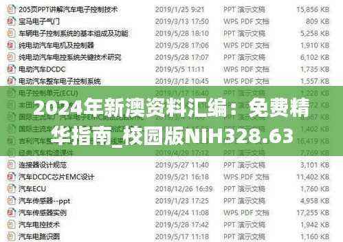 2024年新澳资料汇编：免费精华指南_校园版NIH328.63