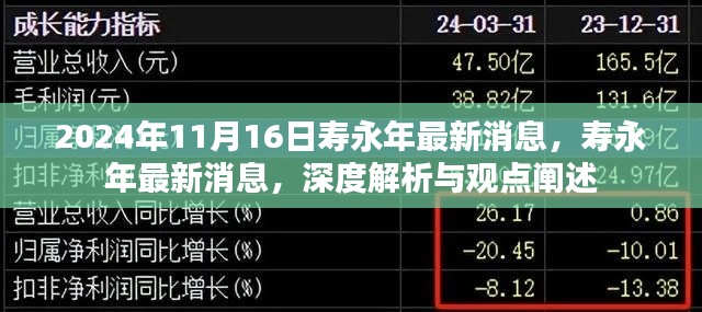 深度解析与观点阐述,寿永年最新消息(2024年11月16日最新动态)