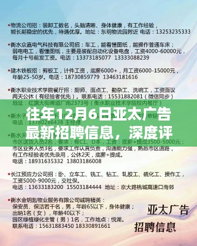 往年12月6日亚太广告招聘信息深度解析,特性、体验、竞品对比及用户群体分析