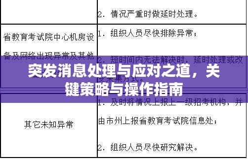 突发消息处理与应对之道,关键策略与操作指南