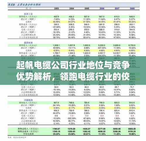 起帆电缆公司行业地位与竞争优势解析,领跑电缆行业的佼佼者