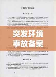 突发环境事故备案表,守护环境安全的必备利器